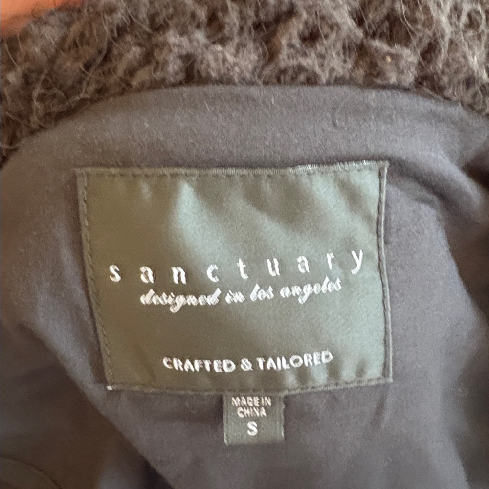 SANCTUARY Teddy Bear Shearling Moto Jacket – Black – Size Small - Picture 12 of 13